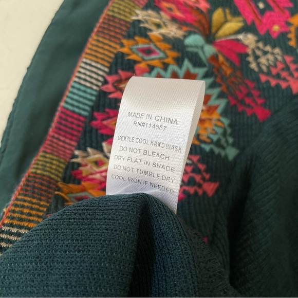 THML It's All You Teal Blue Embroidered Blouse Size XS - Picture 9 of 9